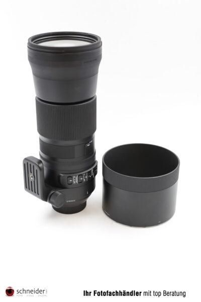 Sigma 150-600mm Objektiv, gebraucht, bei Foto Schneider erhältlich.