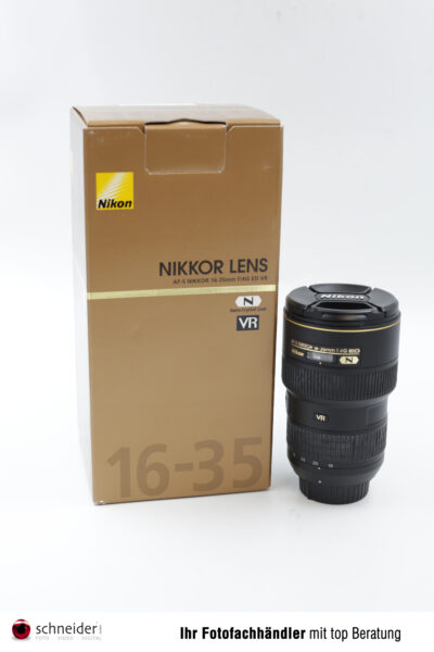 Nikkor 16-35mm Objektiv, gebraucht, erhältlich bei Foto Schneider
