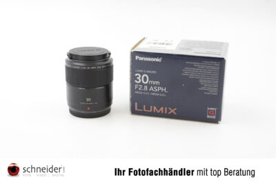 Panasonic Lumix 30mm Objektiv gebraucht, bei Foto Schneider erhältlich